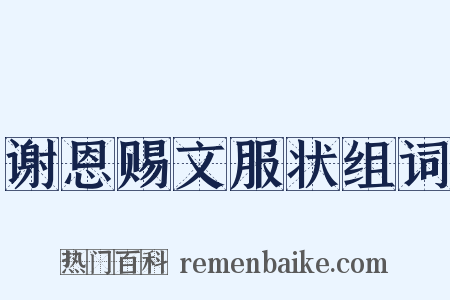 谢恩赐文服状组词是什么意思的图片